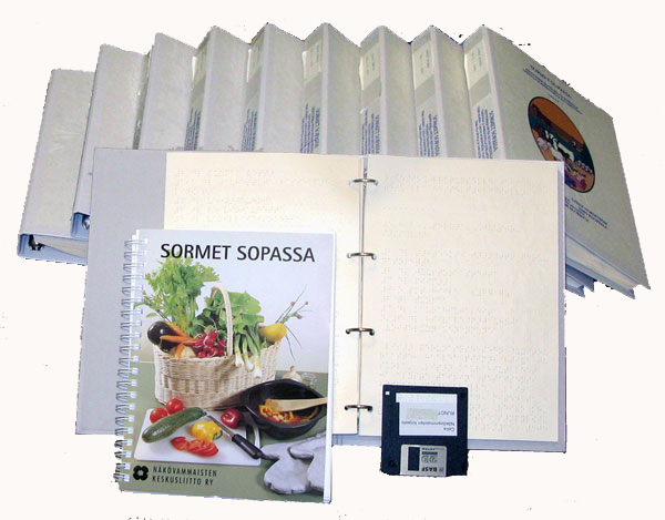 Keittokirja julkaistiin isokirjoituksena, pisteillä ja elektronisena